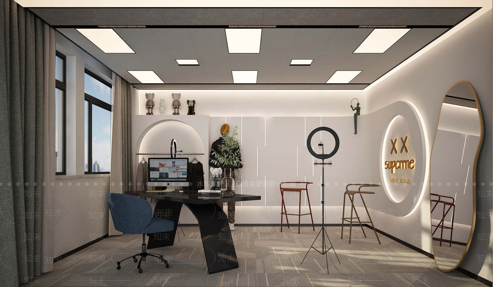 现代服饰电商带货网红直播间3D模型下载【ID:1133819383】