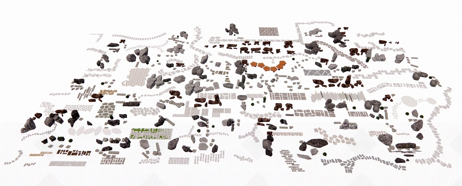 现代石头汀步SU模型下载【ID:1133750809】