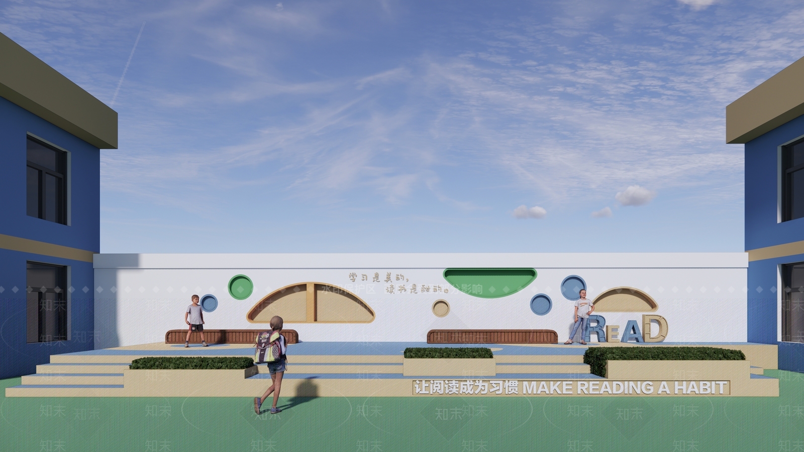 现代校园景观SU模型下载【ID:1133753416】