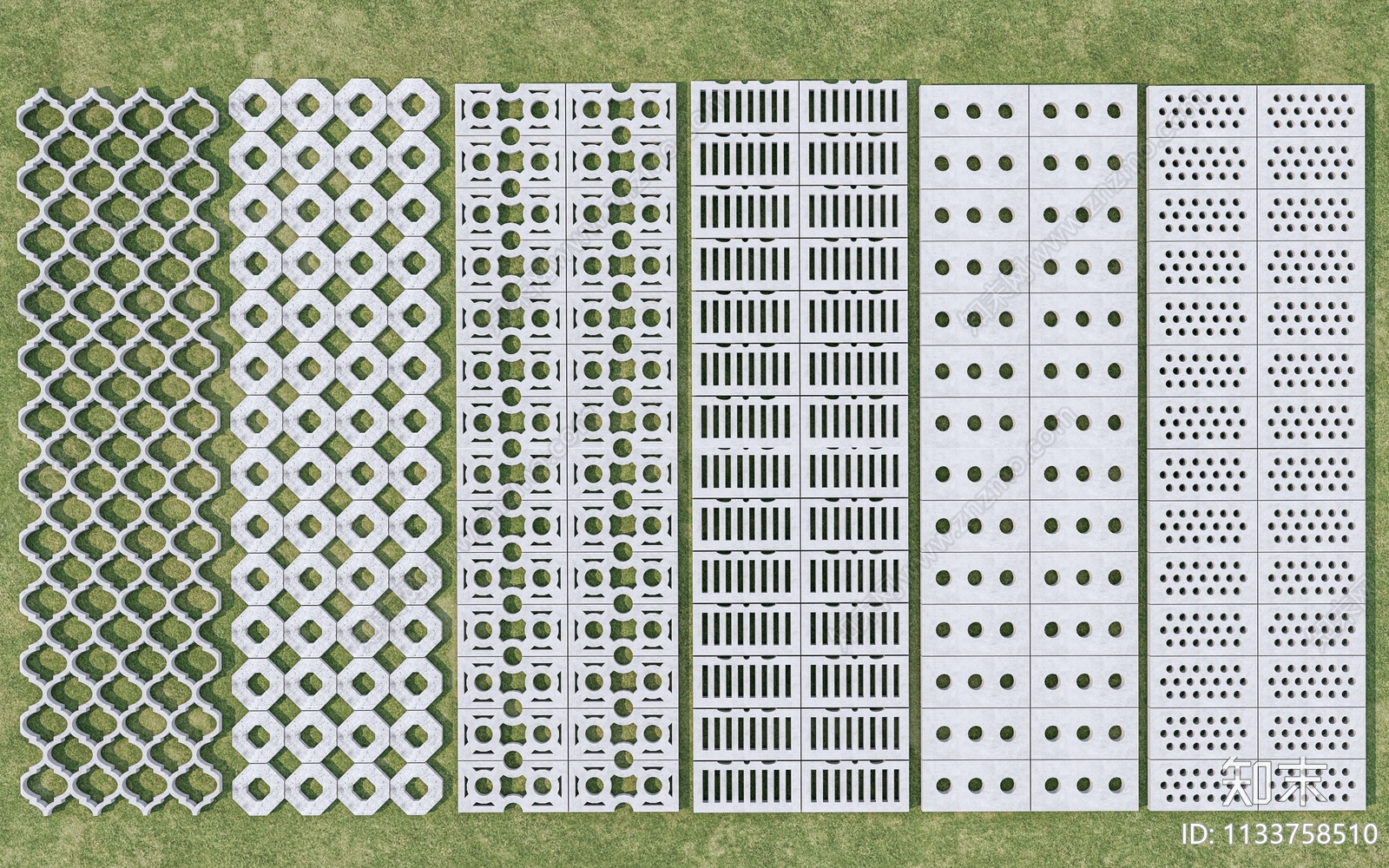 现代植草砖SU模型下载【ID:1133758510】