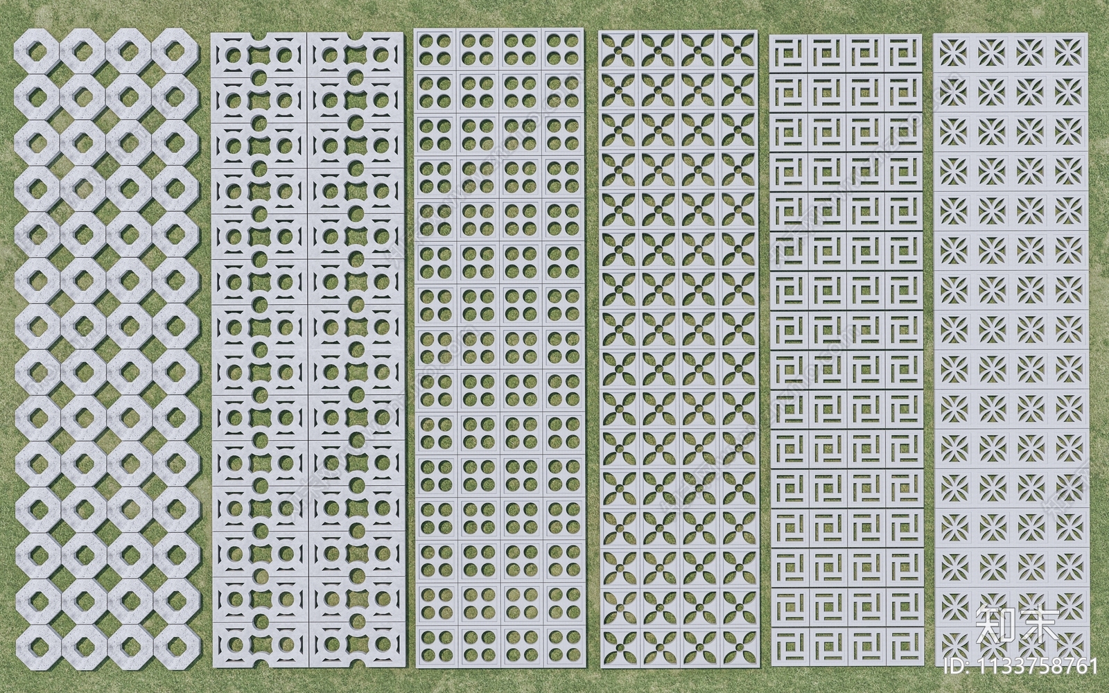 现代植草砖SU模型下载【ID:1133758761】