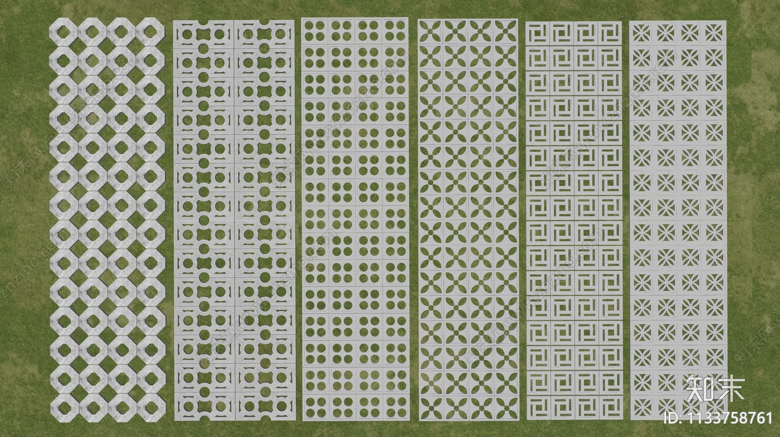 现代植草砖SU模型下载【ID:1133758761】