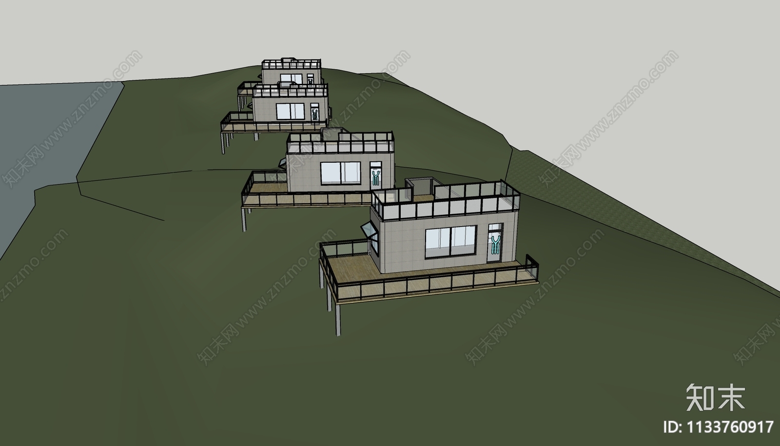 现代可移动民宿建筑SU模型下载【ID:1133760917】