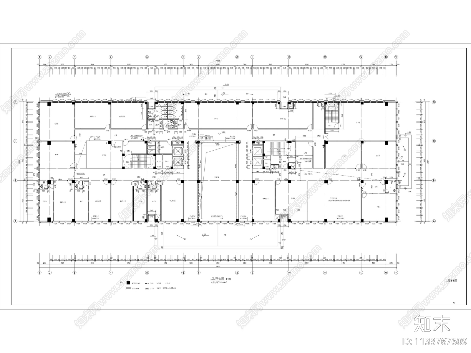 建筑办公楼效果图cad施工图下载【ID:1133767609】