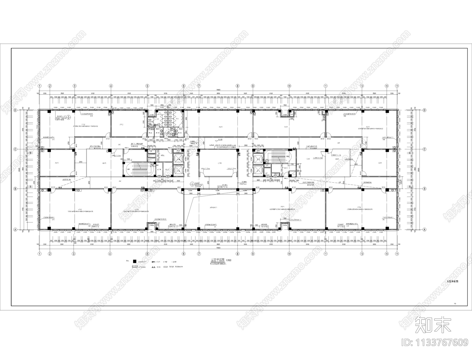 建筑办公楼效果图cad施工图下载【ID:1133767609】