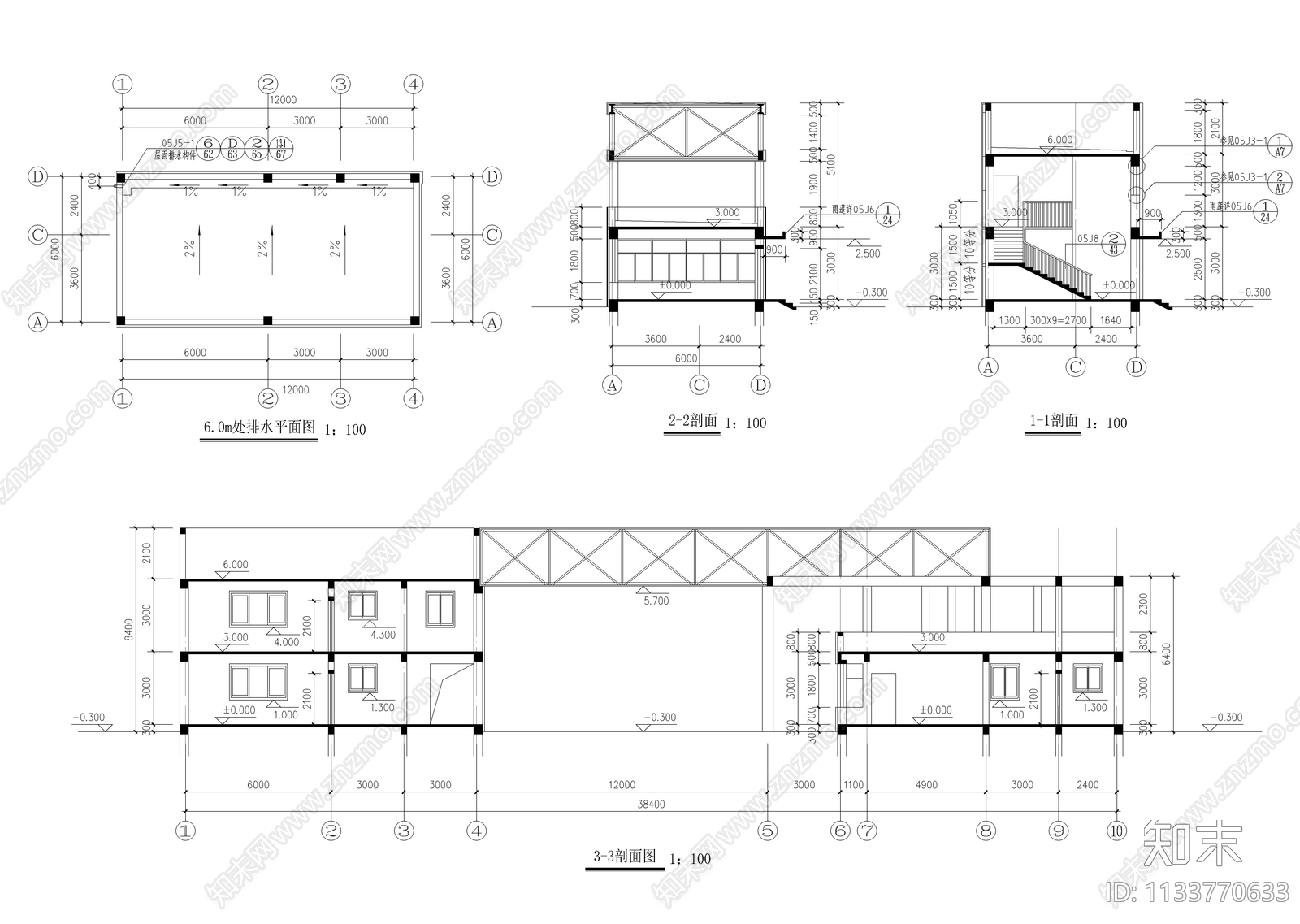 企业园区大门建筑详图cad施工图下载【ID:1133770633】