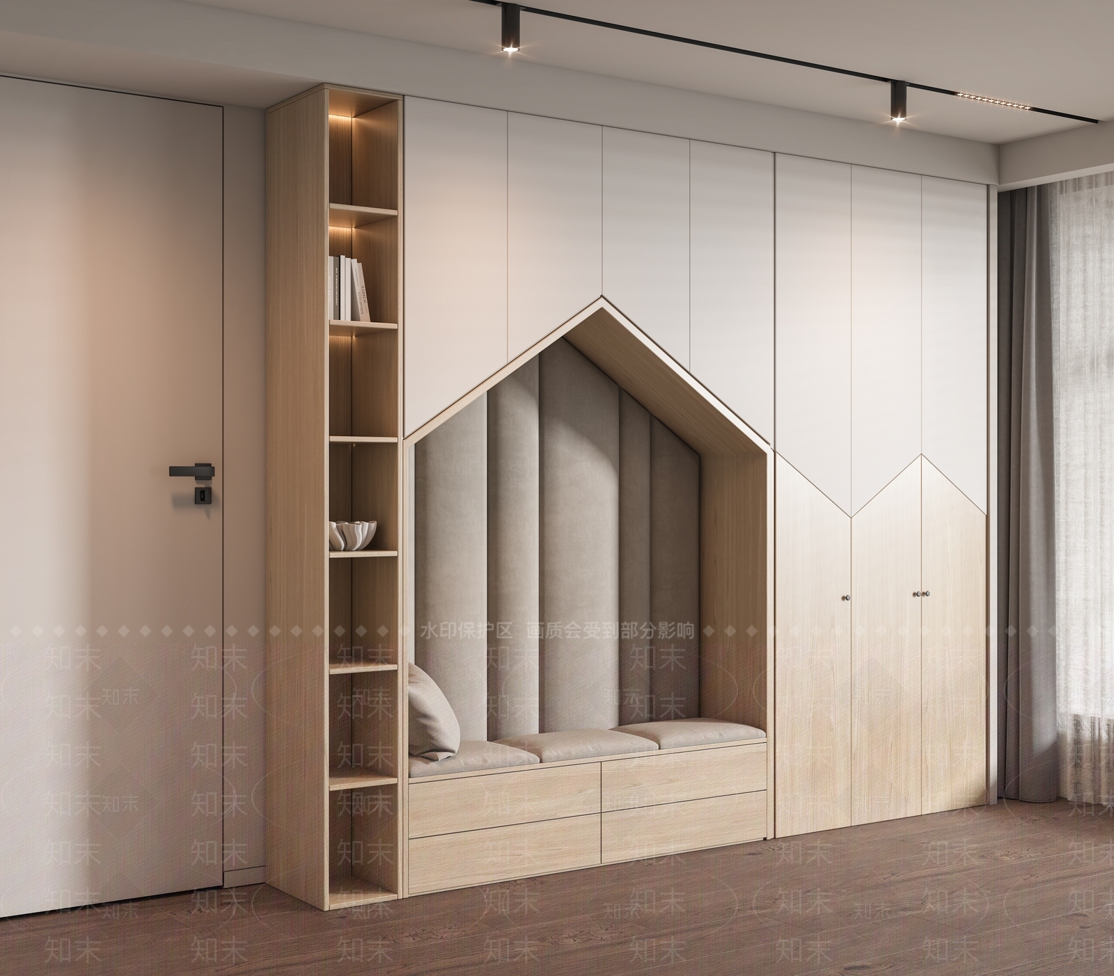 现代儿童房衣柜3D模型下载【ID:1133771407】