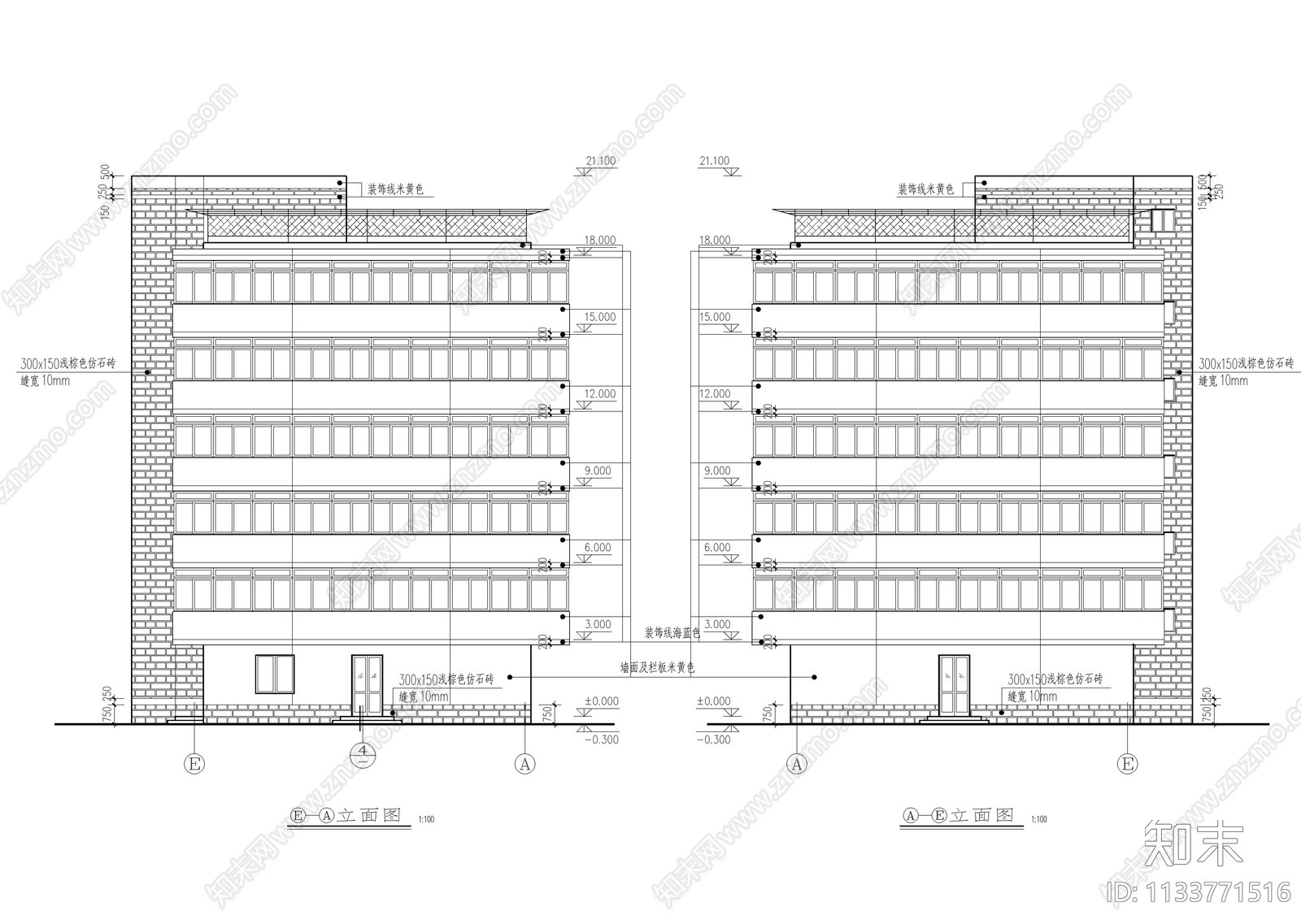 女生公寓楼建筑cad施工图下载【ID:1133771516】