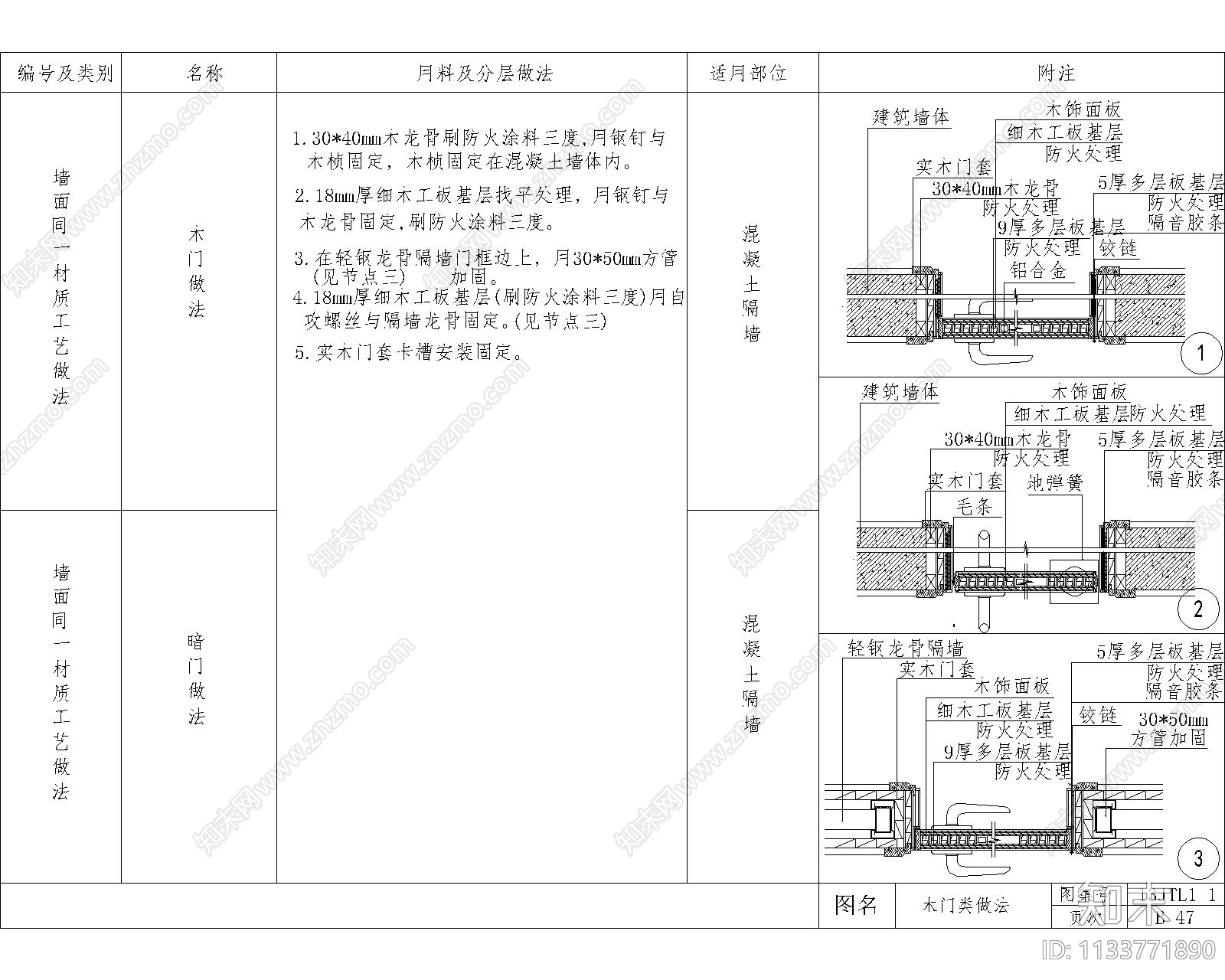 墙面节点大样cad施工图下载【ID:1133771890】