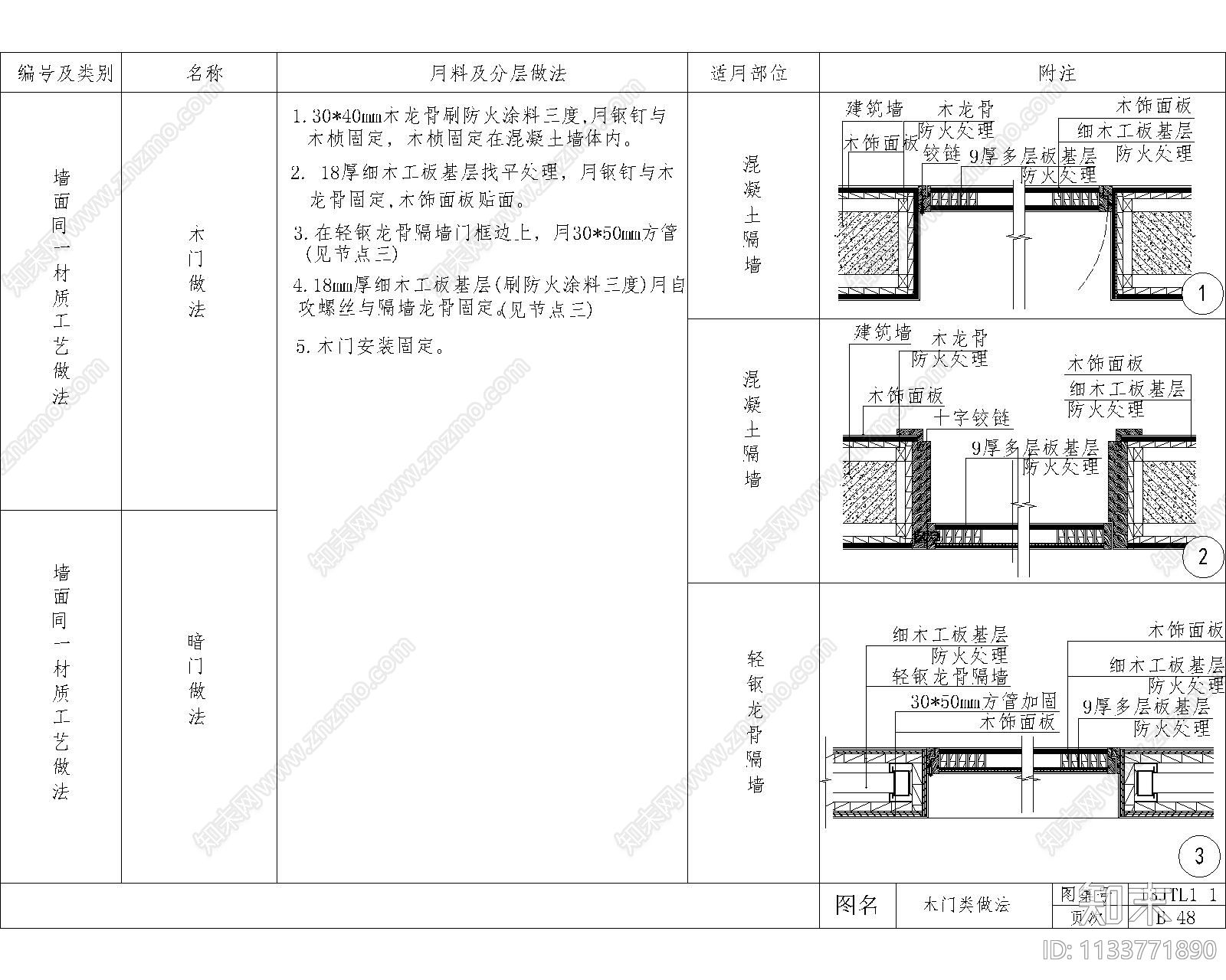 墙面节点大样cad施工图下载【ID:1133771890】