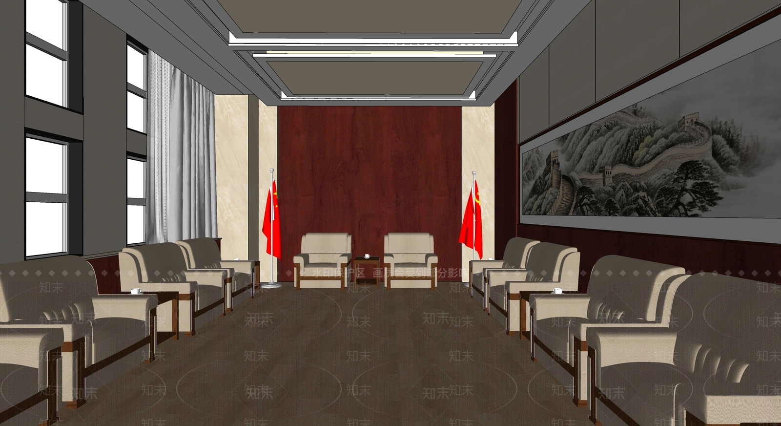 新中式接待室SU模型下载【ID:1133773690】_知末su模型网
