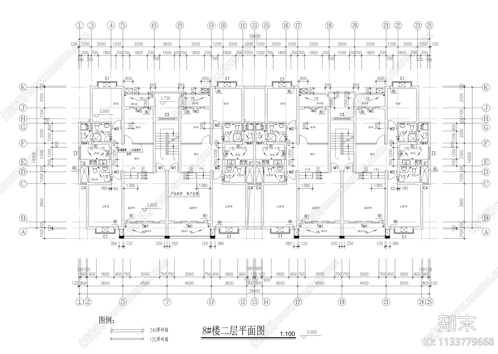 欧式多层建筑cad施工图下载【ID:1133779668】