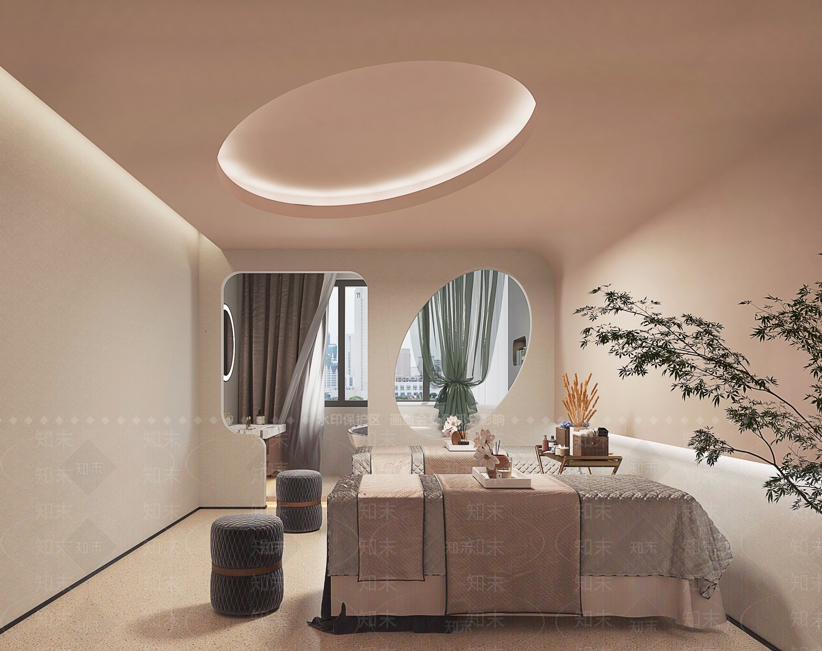 现代美容店包厢3D模型下载【ID:1133783852】
