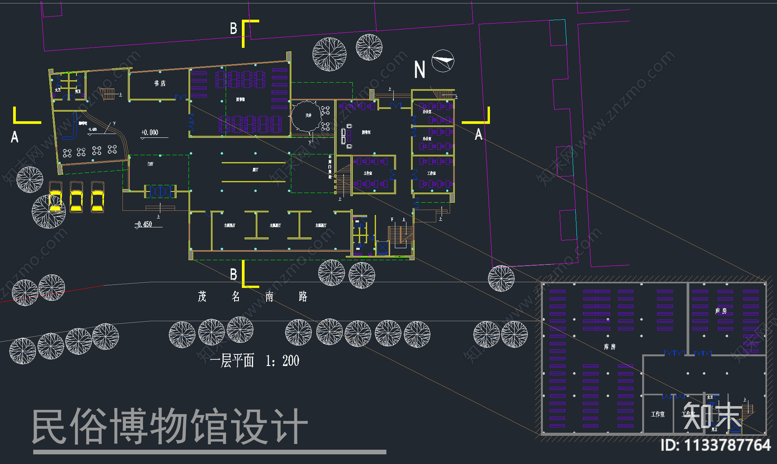 70套博物馆展览馆建筑cad施工图下载【ID:1133787764】