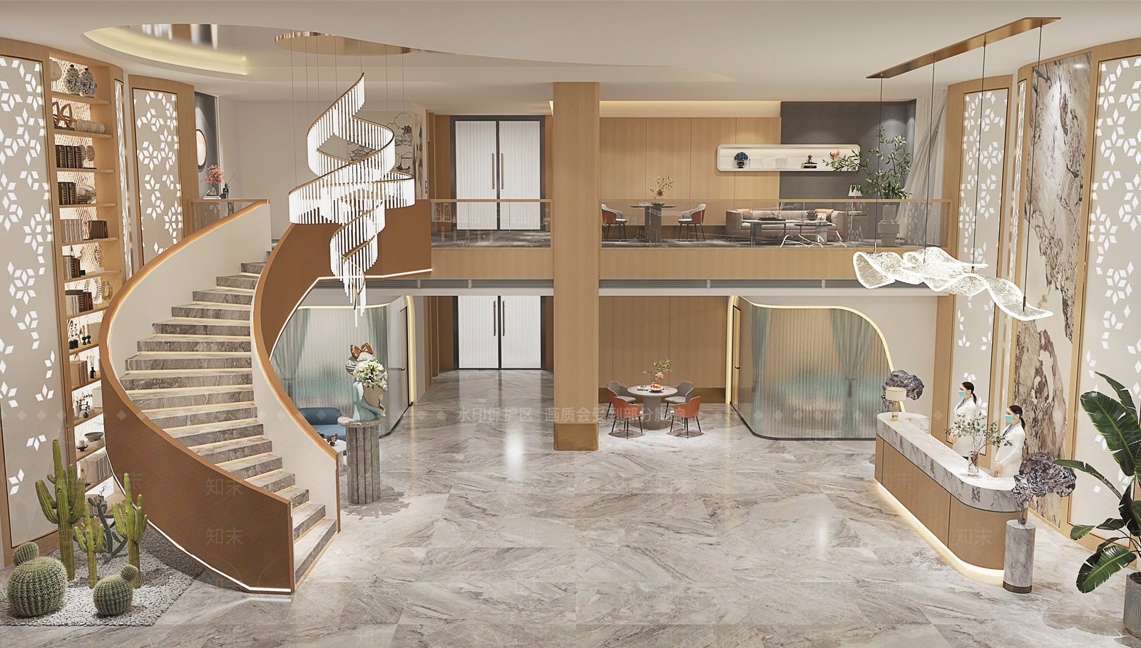 现代美容SPA店大厅3D模型下载【ID:1133788779】