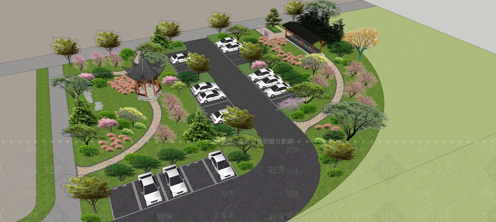 现代乡村公园SU模型下载【ID:1133794084】