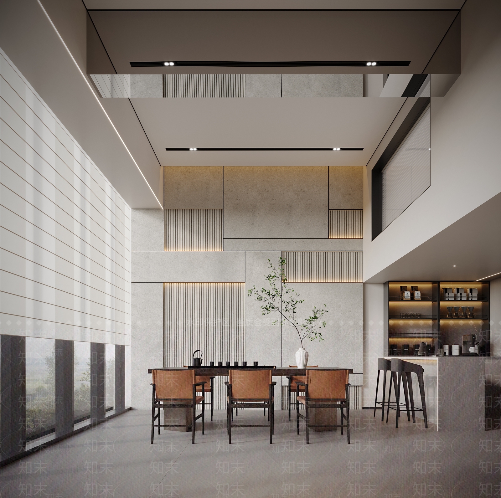 现代loft办公室茶水间3D模型下载【ID:1133798810】