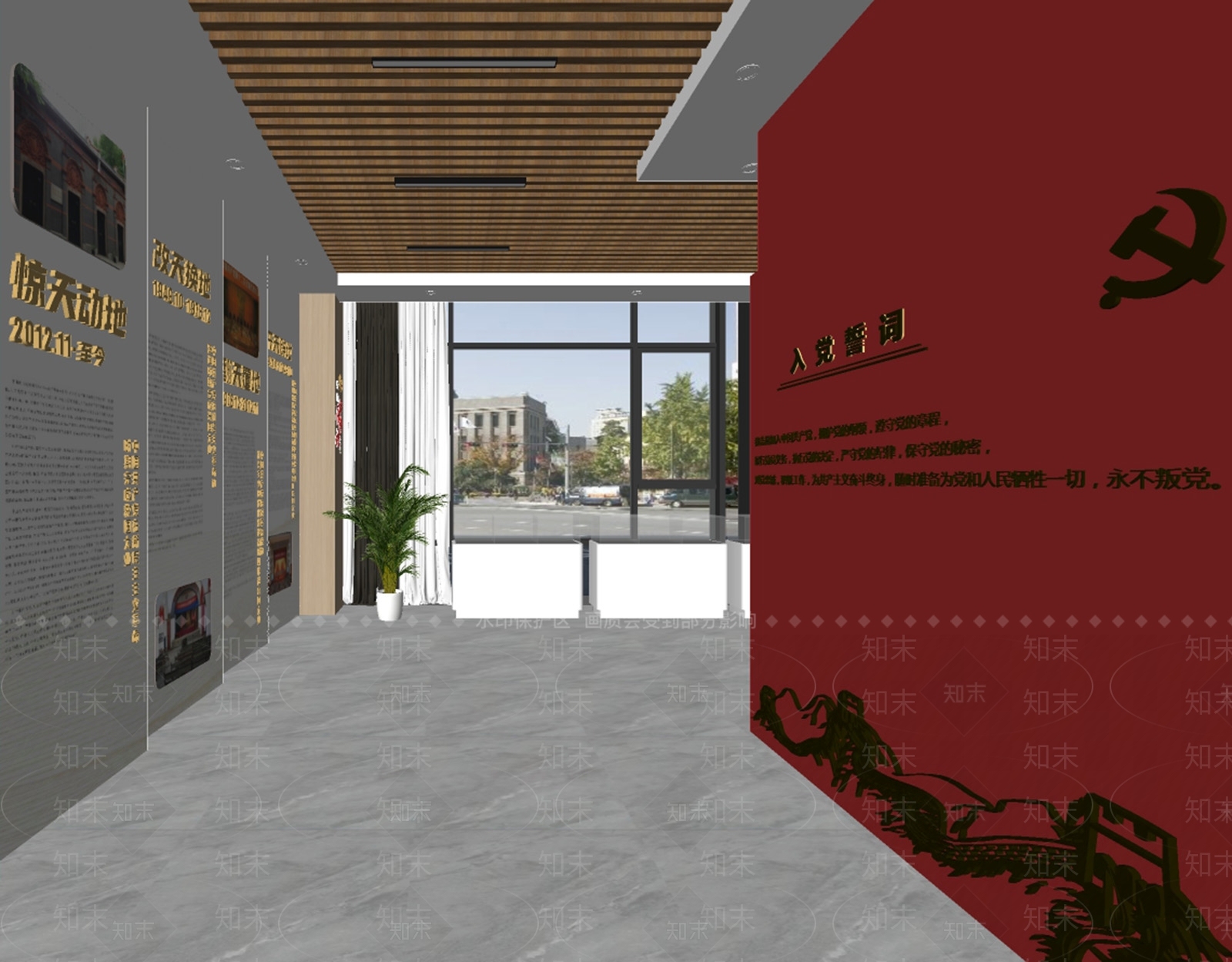 现代党建展厅SU模型下载【ID:1133799469】