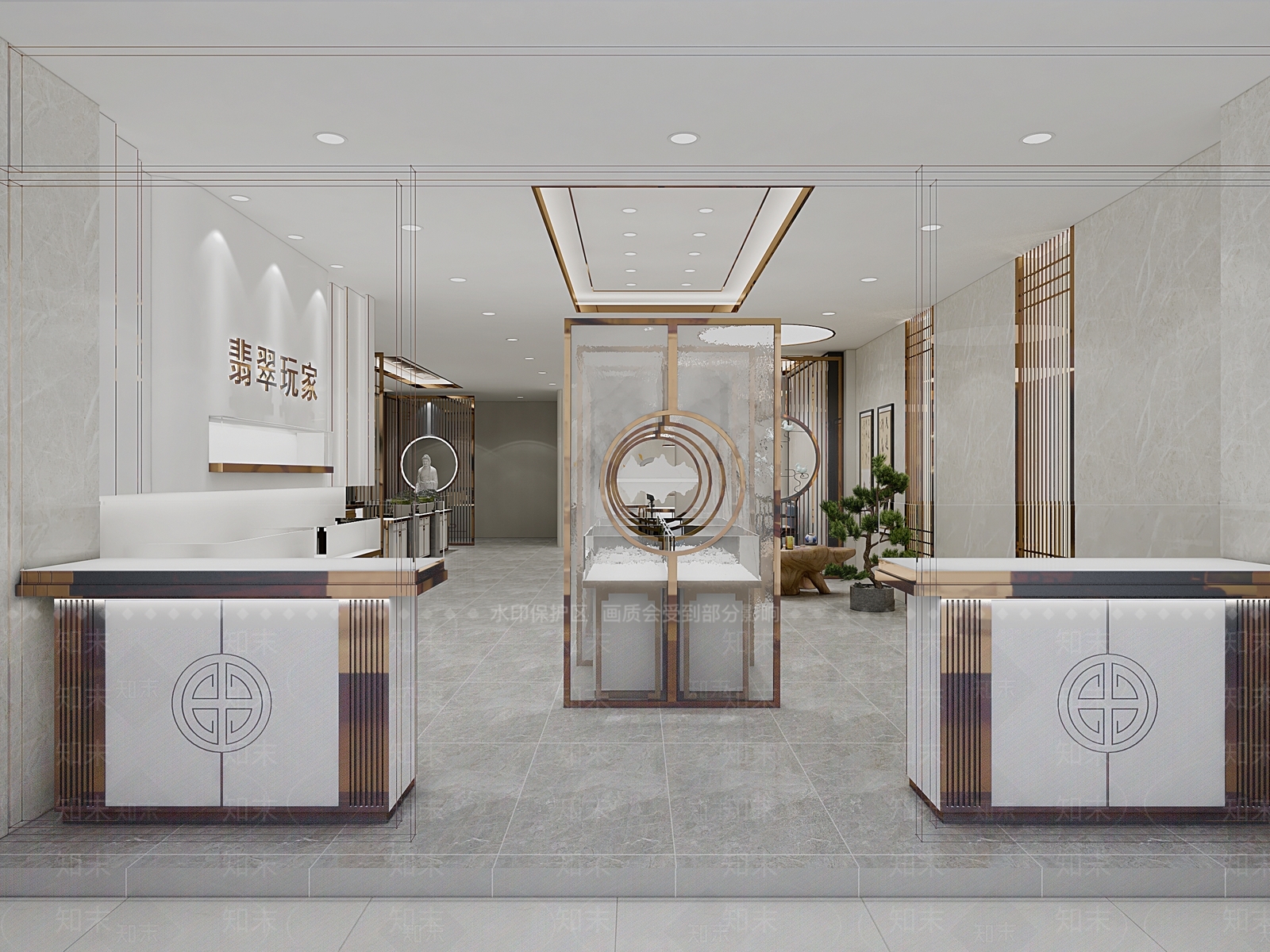 现代珠宝店3D模型下载【ID:1133799980】
