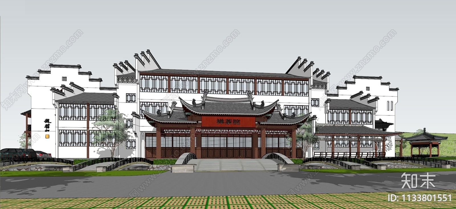 现代餐饮建筑SU模型下载【ID:1133801551】