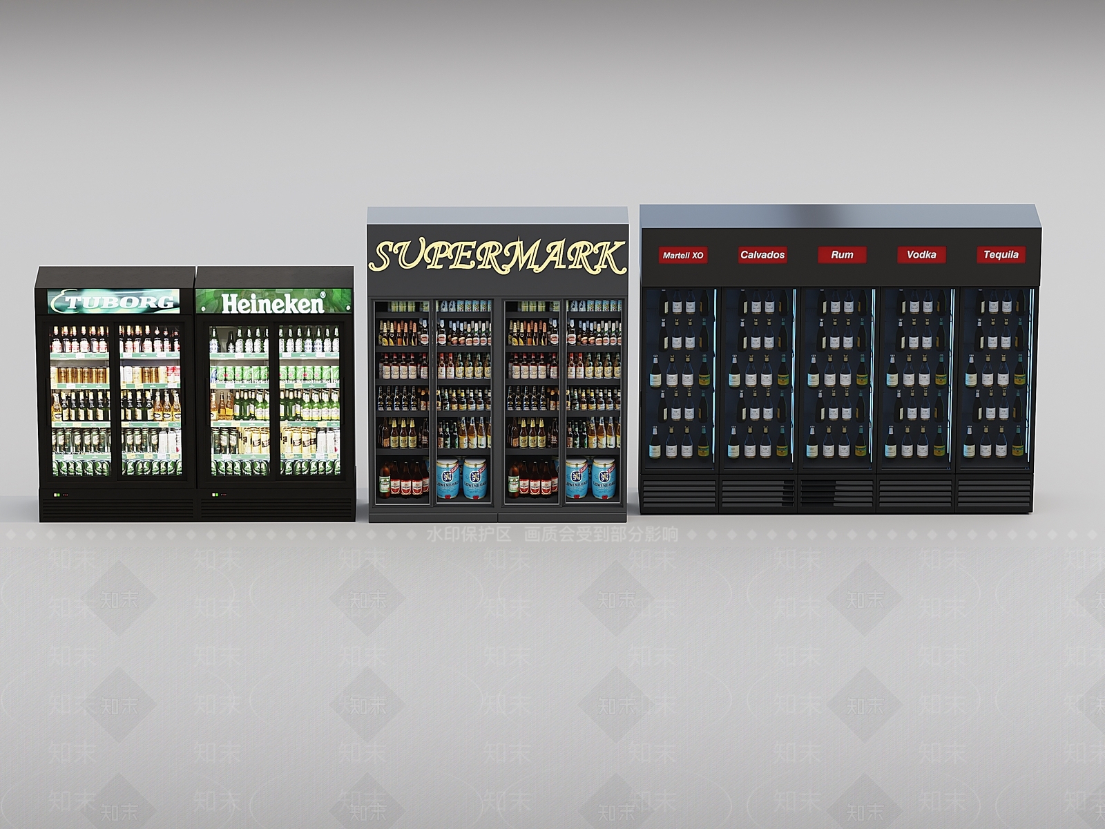 酒吧冷藏酒柜3D模型下载【ID:1133804299】