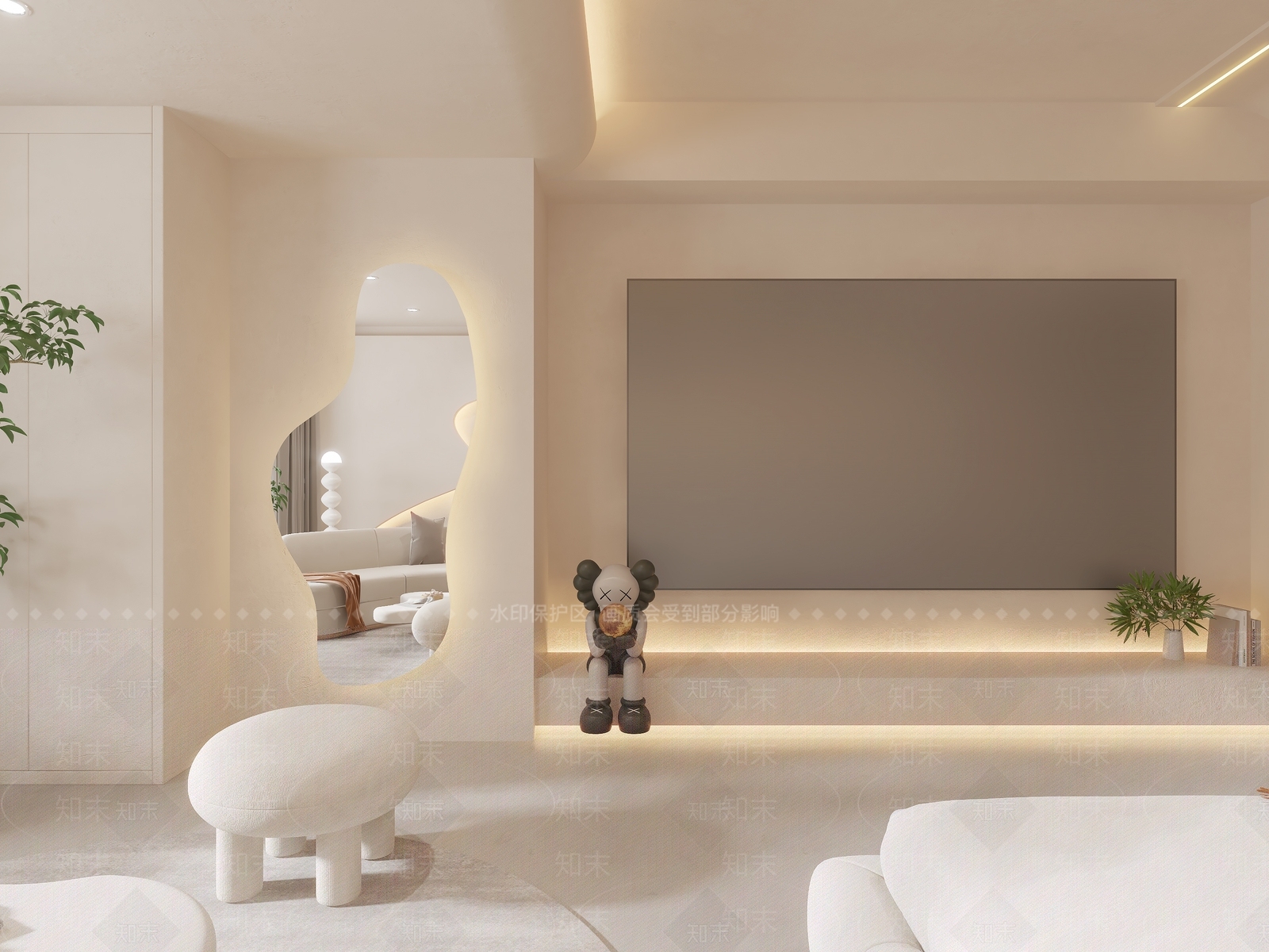 侘寂家居客厅3D模型下载【ID:1221480679】