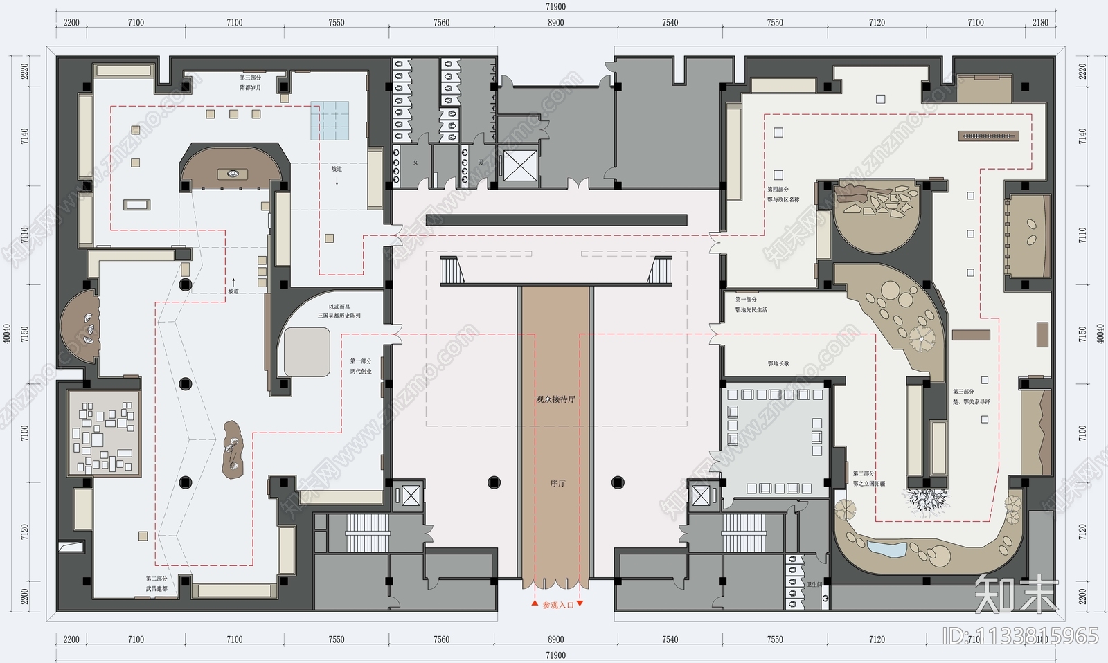 抗战历史展厅平面布置图施工图下载【ID:1133815965】