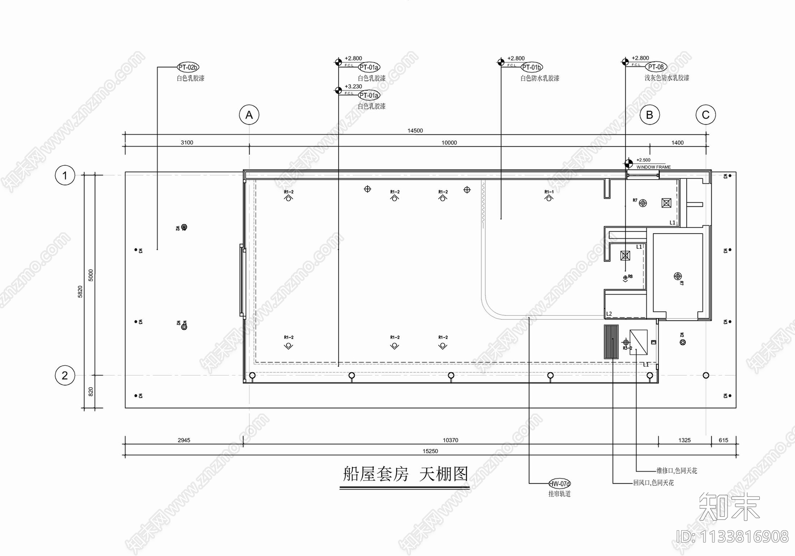度假酒店船屋主题客房cad施工图下载【ID:1133816908】