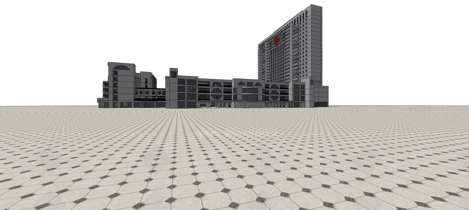 现代医疗建筑SU模型下载【ID:1133820162】
