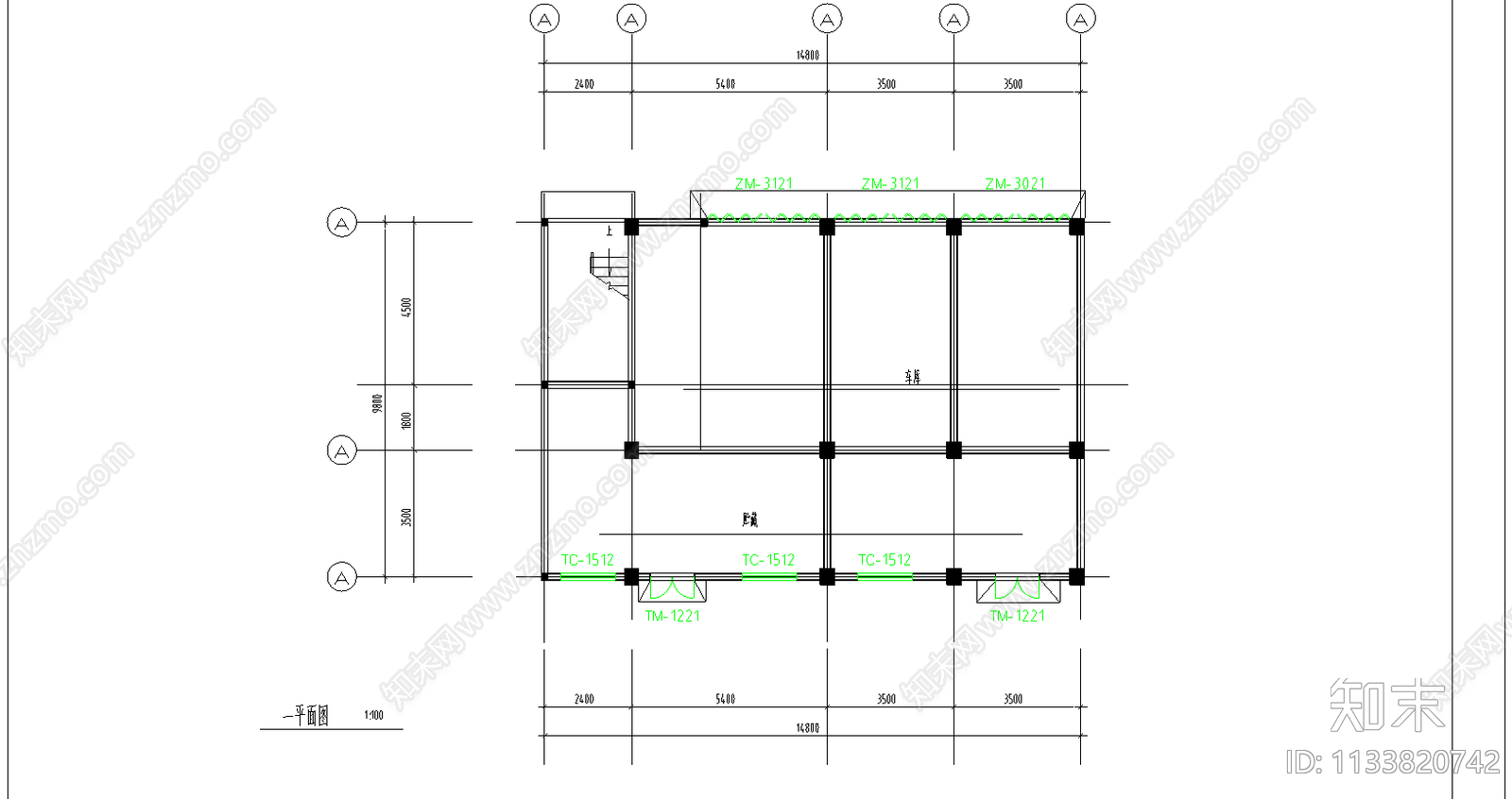 小区住宅户型平面图施工图下载【ID:1133820742】