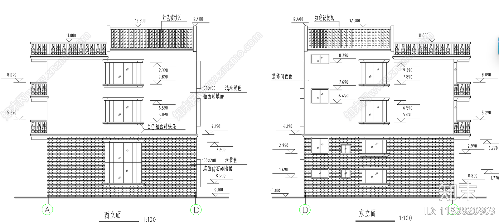 秀山花园住宅建筑cad施工图下载【ID:1133820803】