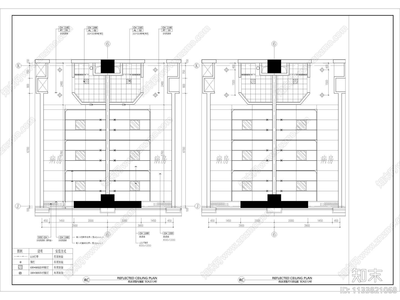 病房标间效果图cad施工图下载【ID:1133821068】