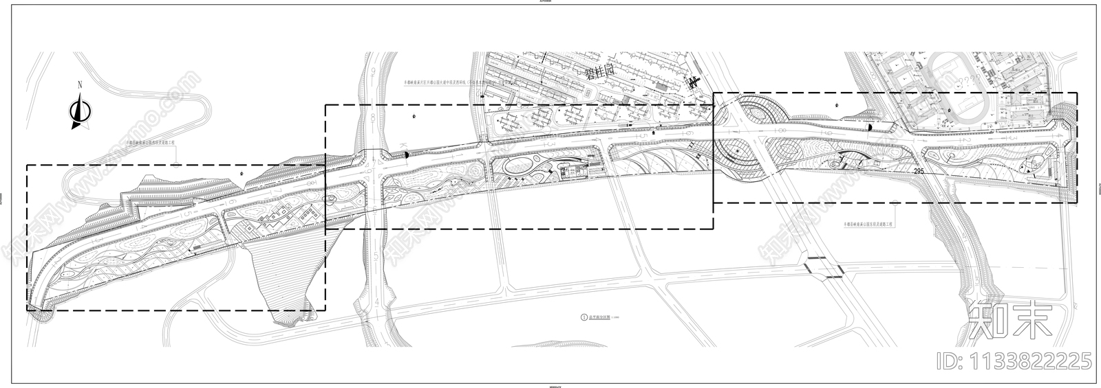 道路景观平面图cad施工图下载【ID:1133822225】