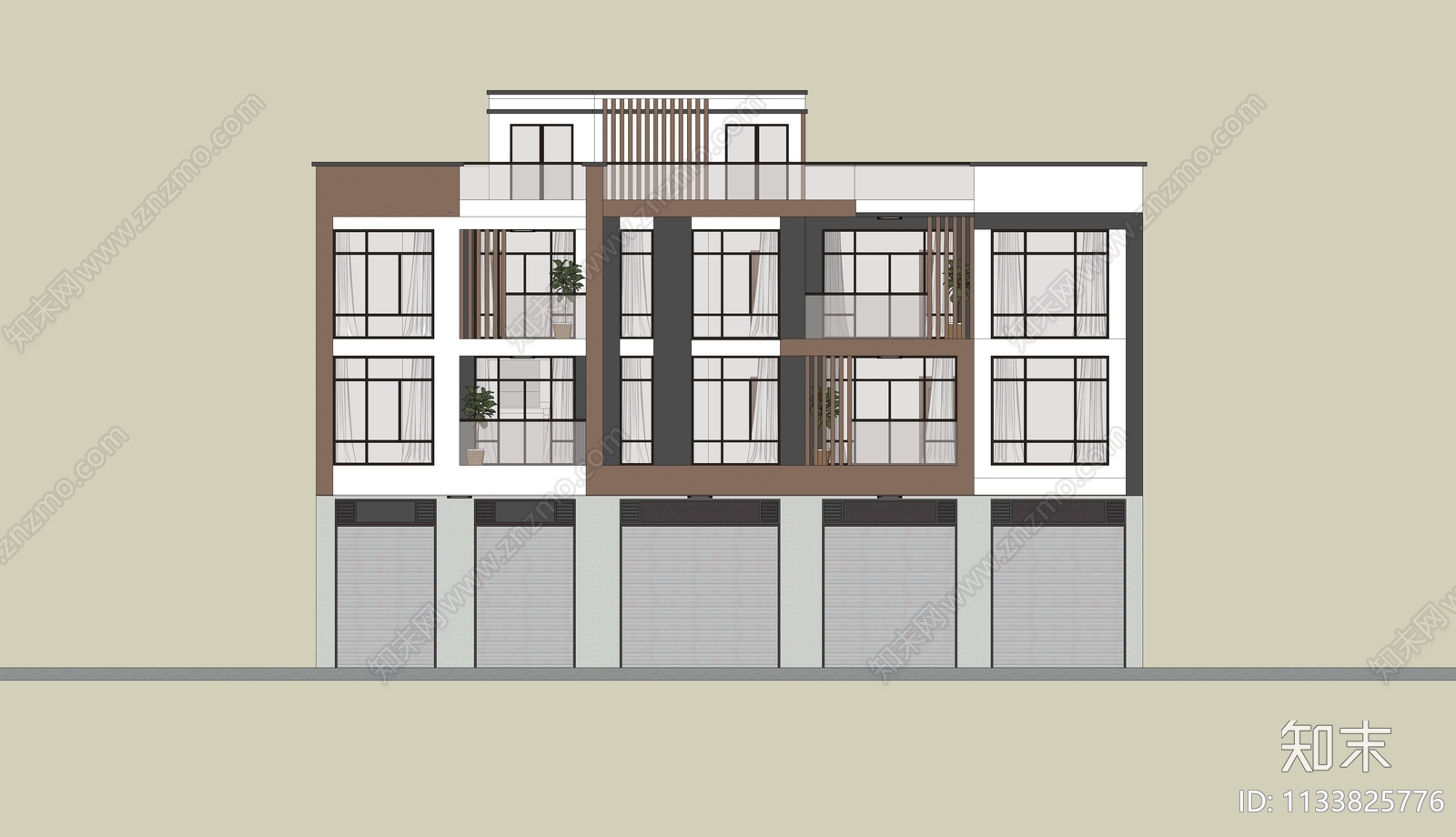 现代多层住宅SU模型下载【ID:1133825776】