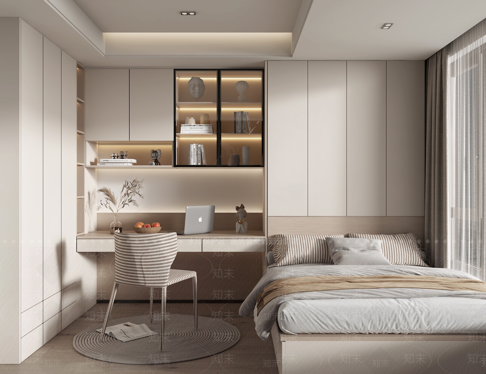 现代榻榻米卧室3D模型下载【ID:1133826499】