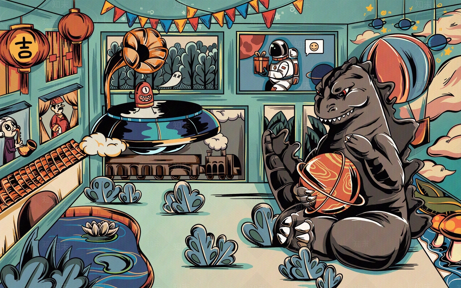 创意城市彩绘涂鸦壁画贴图下载【ID:1133827547】