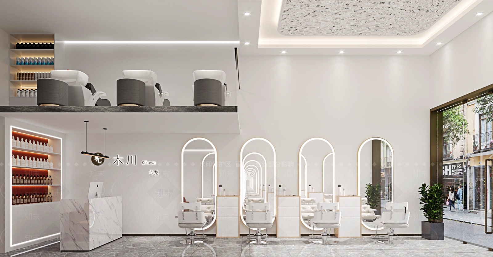现代美发店3D模型下载【ID:1133830266】