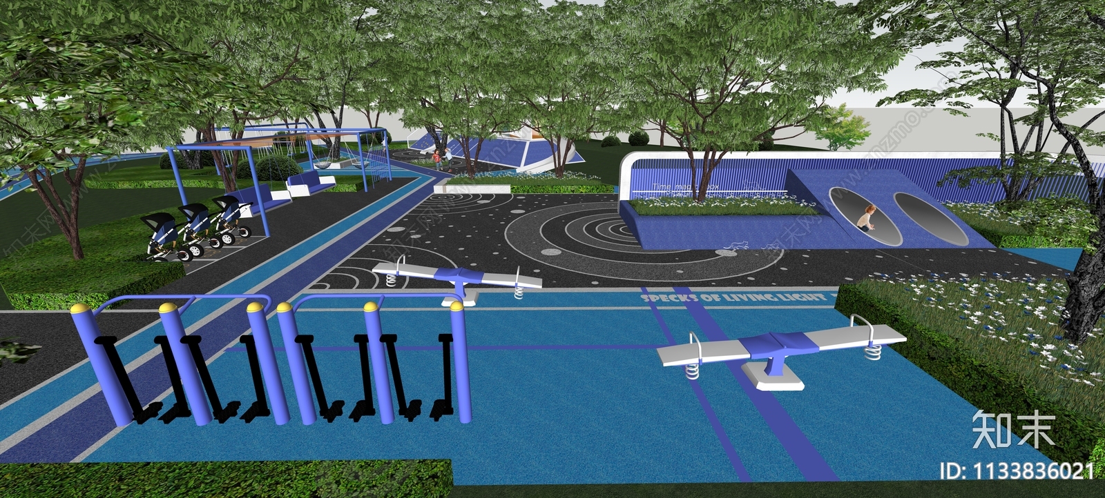 现代儿童游乐区SU模型下载【ID:1133836021】