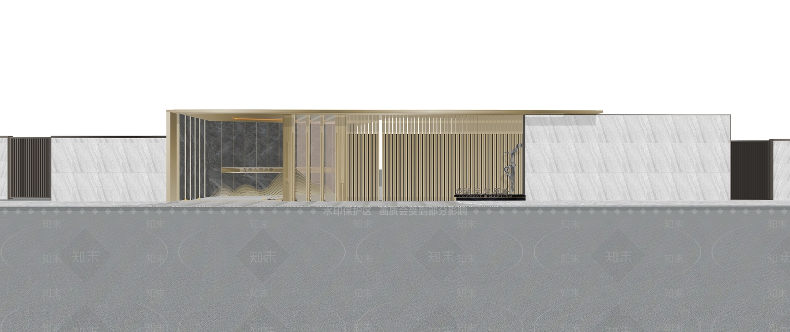 现代居住区入口大门SU模型下载【ID:1133837424】
