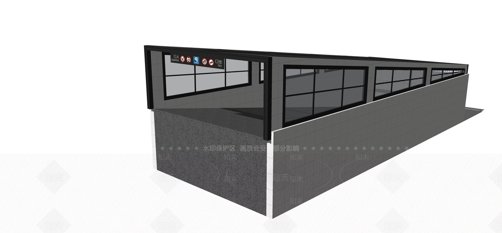现代停车场SU模型下载【ID:1133838665】