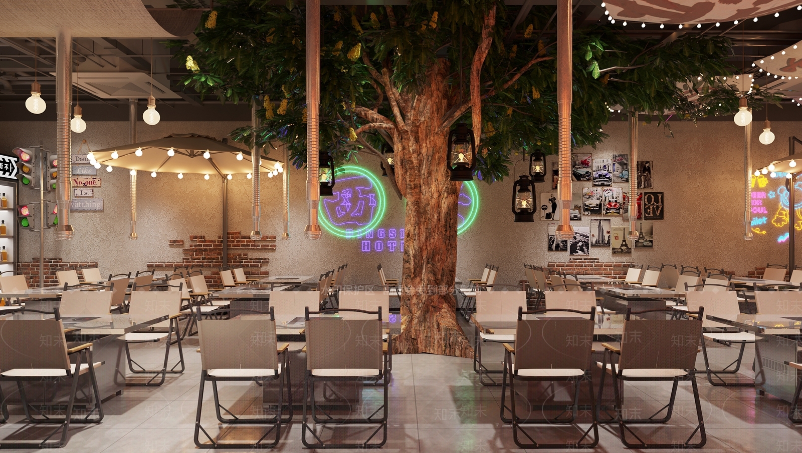 现代淄博烤肉店3D模型下载【ID:1133839075】