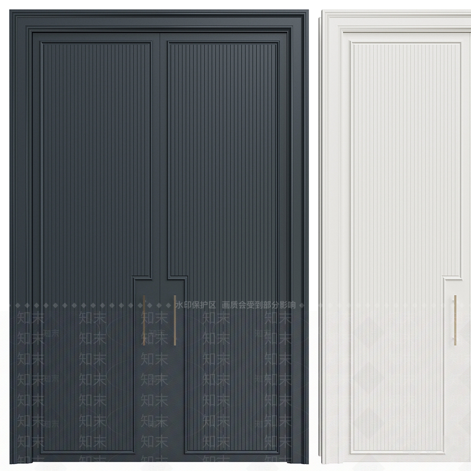 现代入户双开门3D模型下载【ID:1133841739】