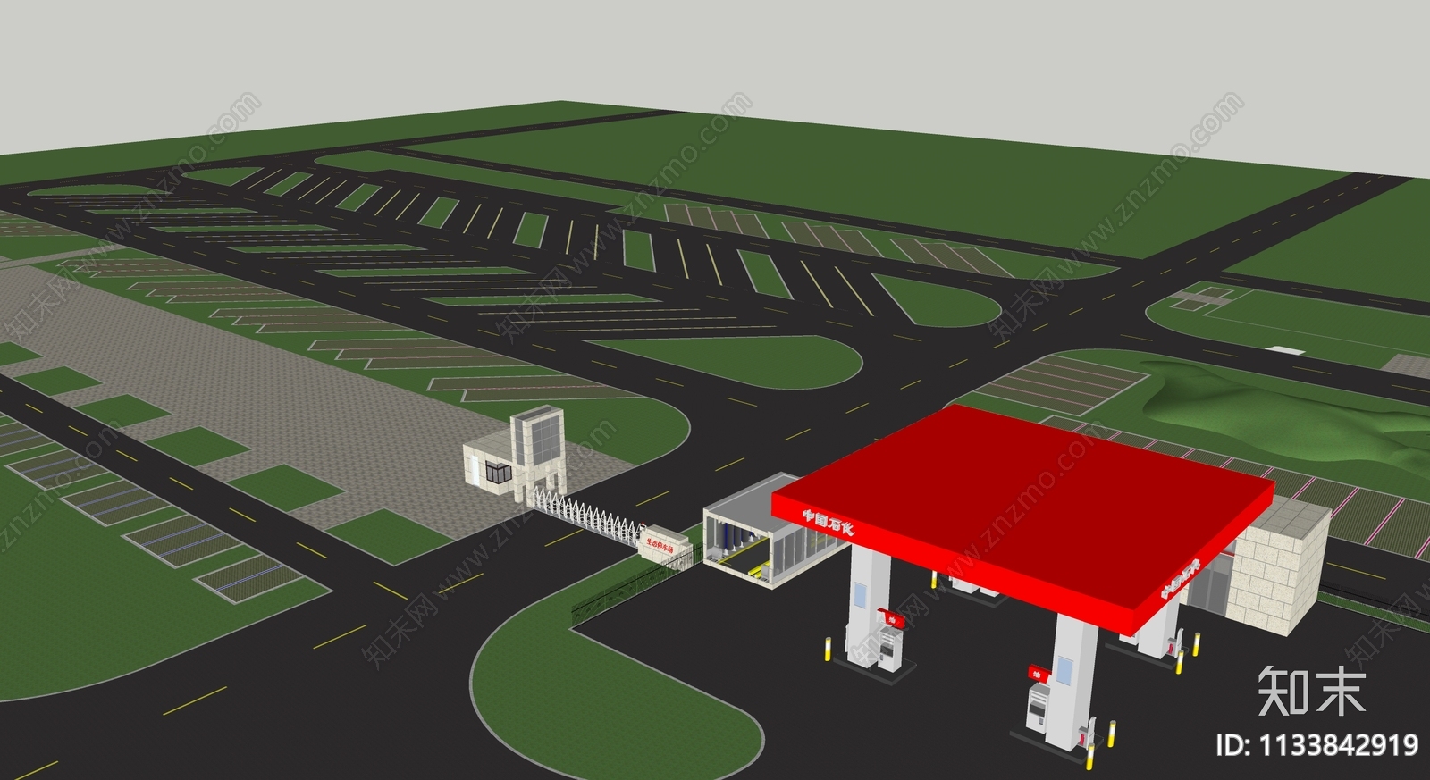 现代加油站SU模型下载【ID:1133842919】