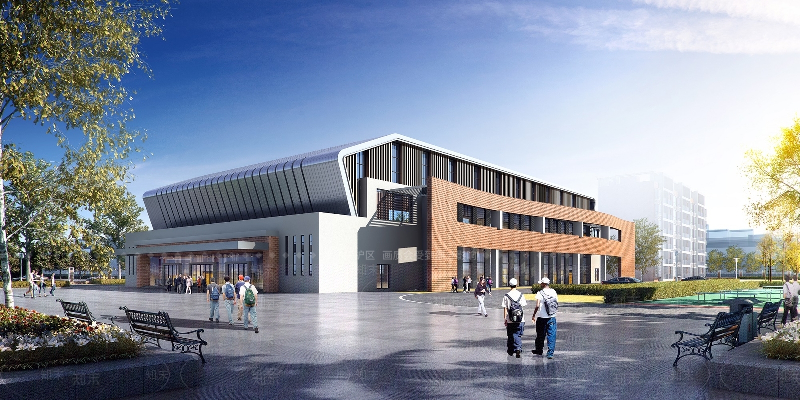 现代中小学食堂3D模型下载【ID:1133851831】