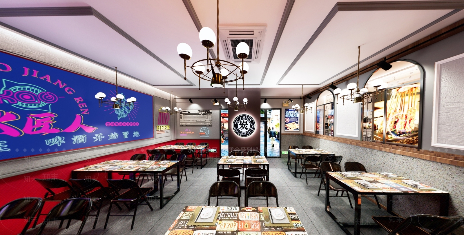 美式风格烧烤店SU模型下载【ID:1133854697】
