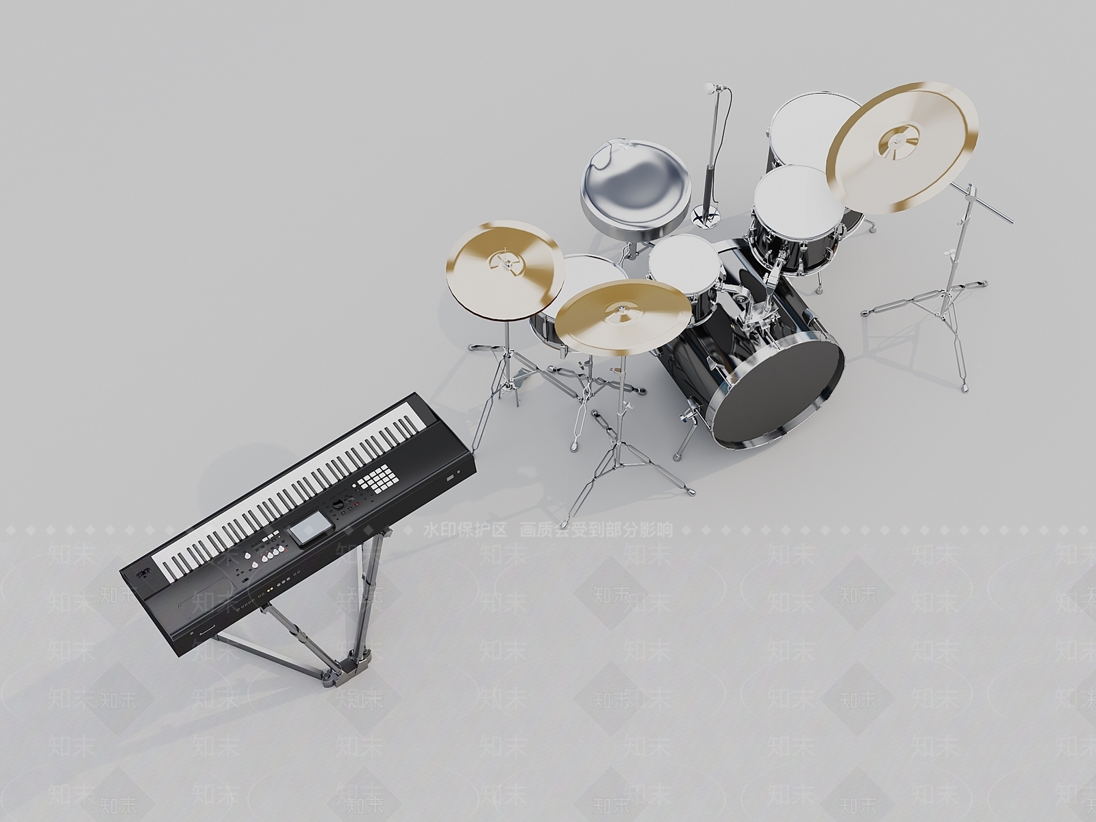 现代电子琴3D模型下载【ID:1133857649】