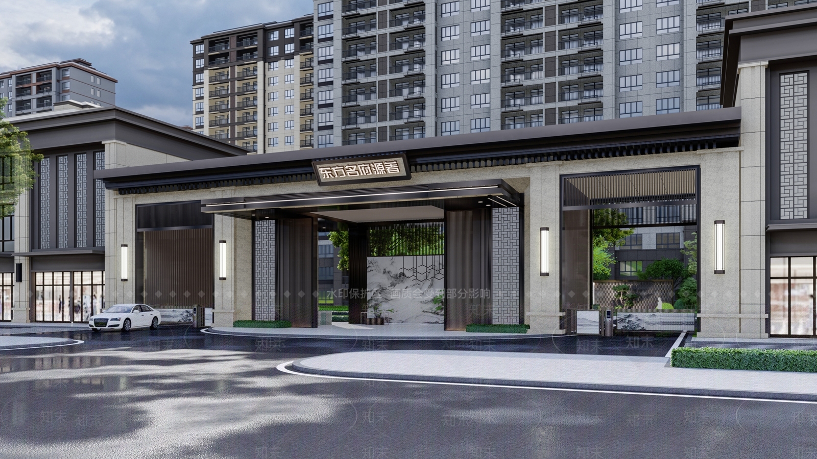 新中式小区大门SU模型下载【ID:1133865125】
