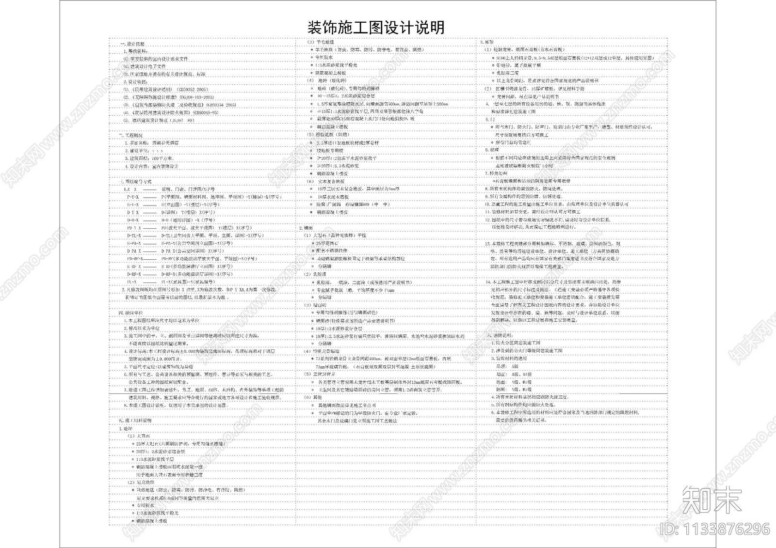 装修图目录设计说明cad施工图下载【ID:1133876296】