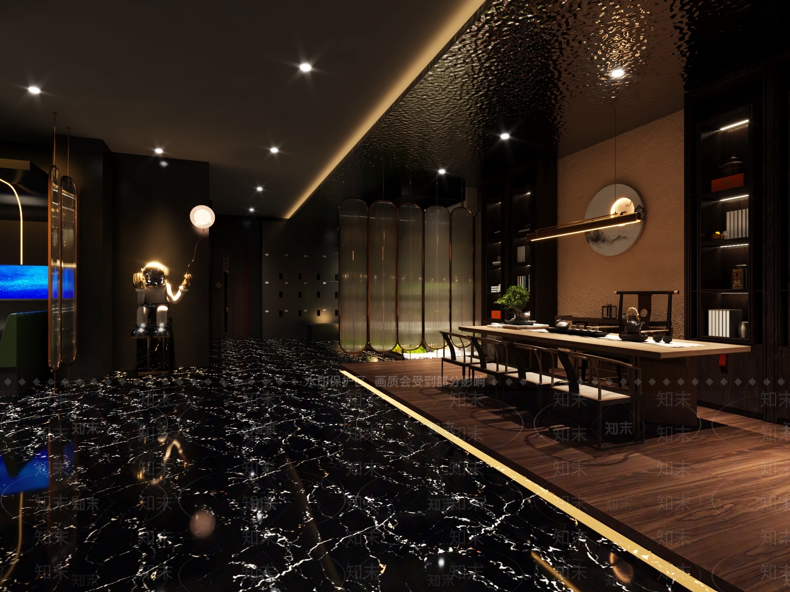现代洗浴中心餐厅3D模型下载【ID:1133877235】