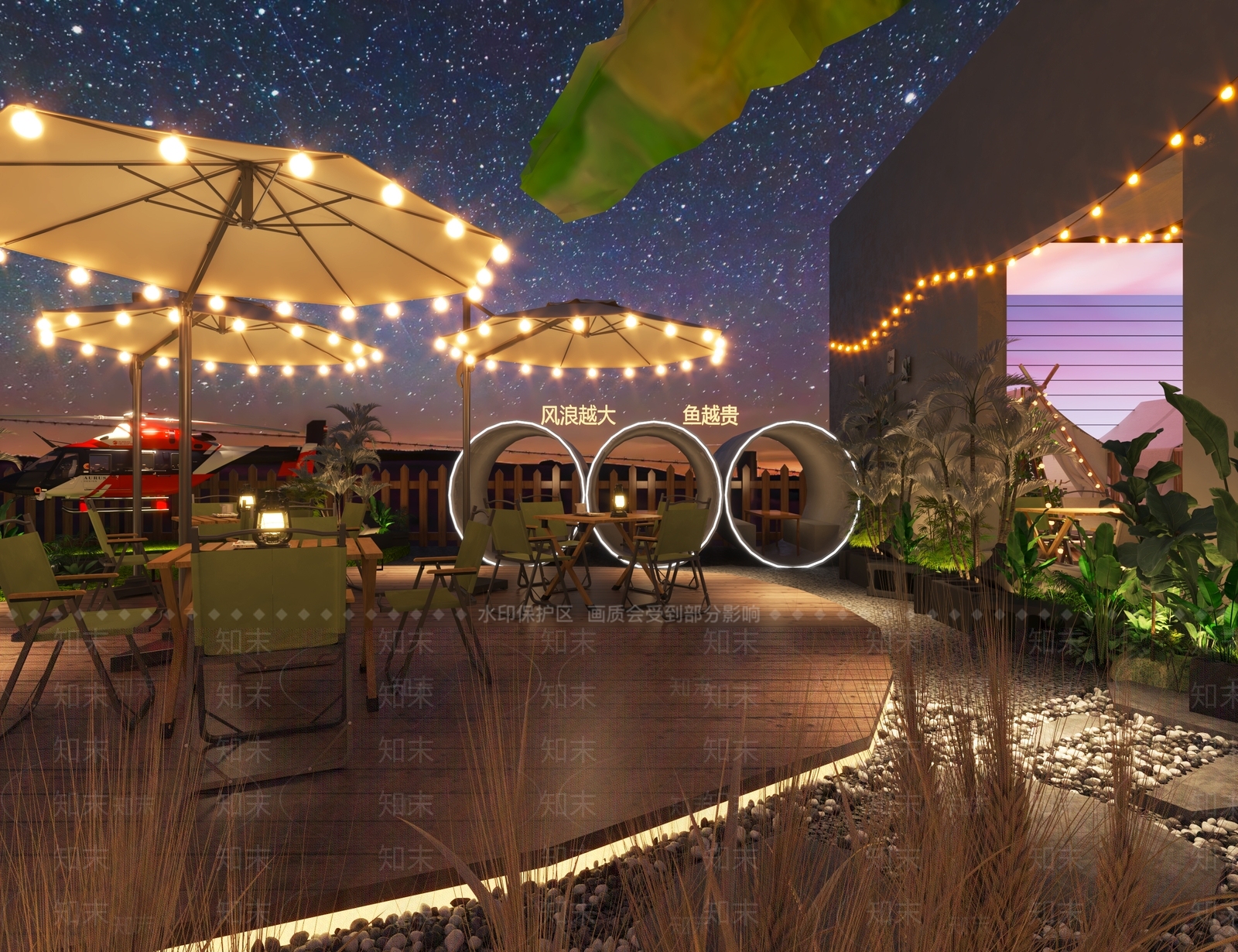 现代露营风烧烤店3D模型下载【ID:1133881223】